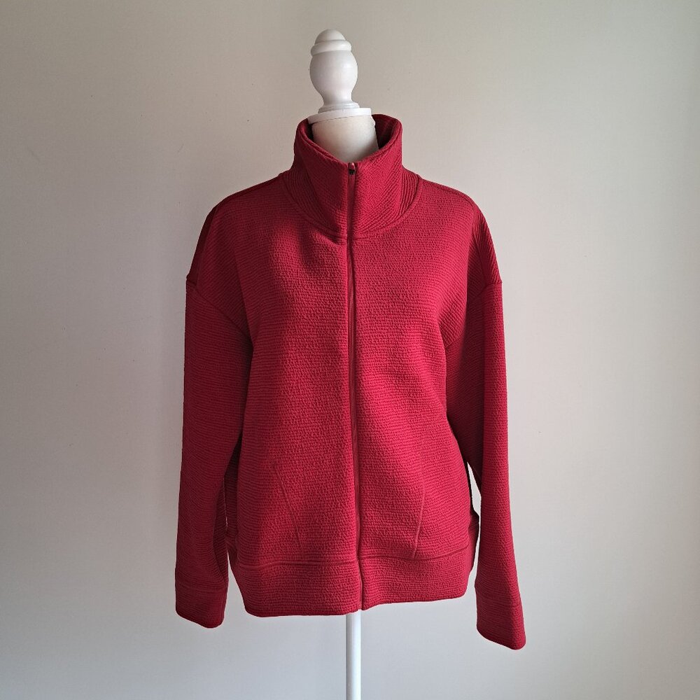 Banana Republic Factory M red track jacket coat active athleisure athletic yoga